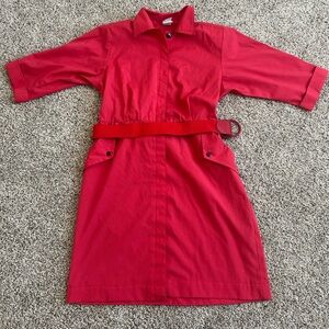 Elegant Asymmetrical Red Dress